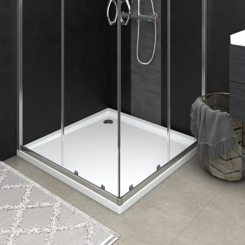 Rectangular ABS Shower Base Tray Black 80x90 cm
