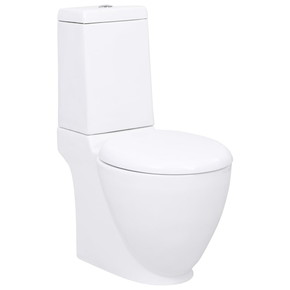 WC Ceramic Toilet Bathroom Round Toilet Bottom Water Flow Black