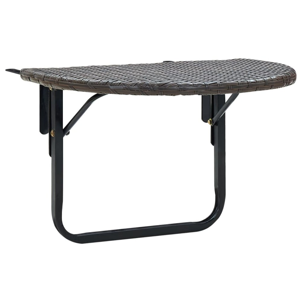 Balcony Table Grey 60x60x40 cm Poly Rattan