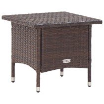 Tea Table Grey 50x50x47 cm Poly Rattan