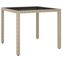 Garden Table Black 90x90x75 cm Poly Rattan