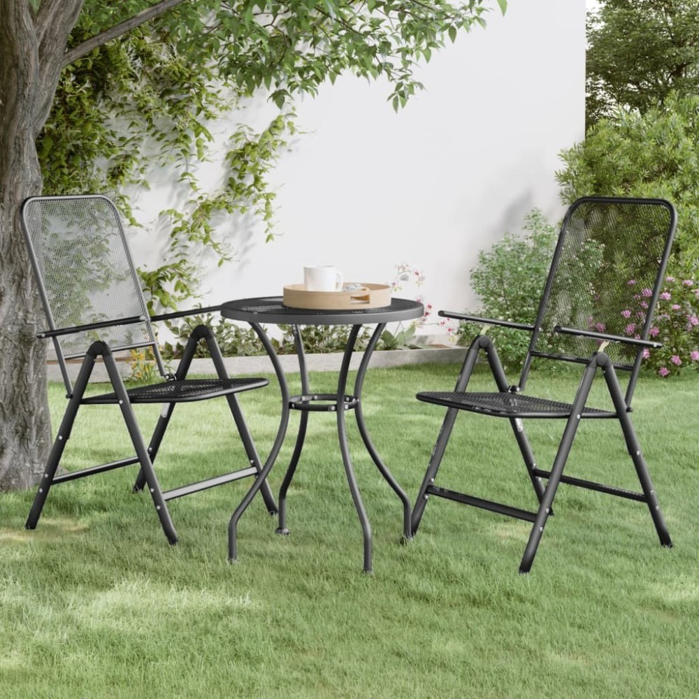 Garden Table  80x72 cm Expanded Metal Mesh Anthracite