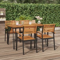 Garden Table with Hairpin Legs 200x90x75 cm Solid Wood Acacia