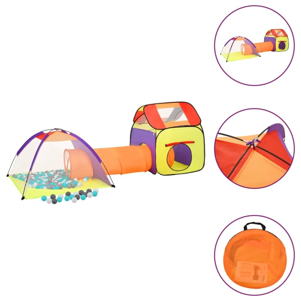 Children Play Tent with 250 Balls Multicolour 338x123x111 cm