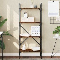 Bookcase 5-Tier Brown Oak 56x31.5x174 cm Engineered Wood