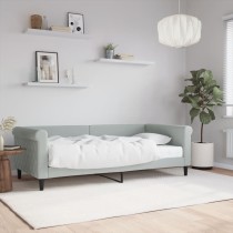 Daybed with Trundle Dark Grey 90x190 cm Velvet