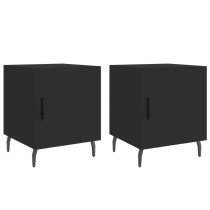 Bedside Cabinets 2 pcs Black 40x40x50 cm Engineered Wood