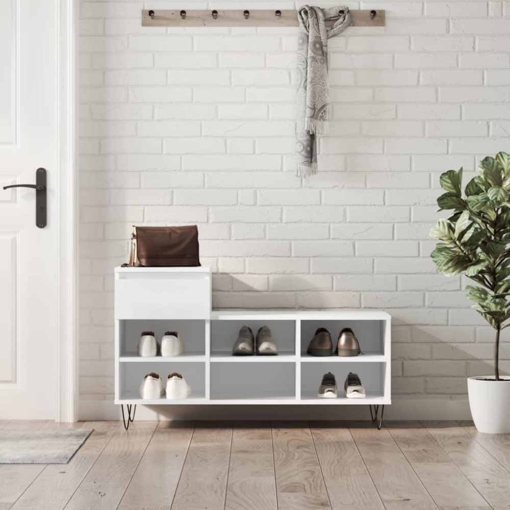 Shoe Cabinet Concrete Grey 102x36x60 cm Engineered Wood