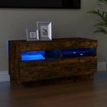 TV Cabinet with LED Lights High Gloss Grey 80x35x40 cm