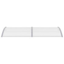 Door Canopy Grey and Transparent 150x80 cm PC