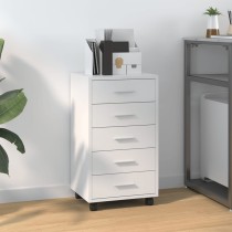 Drawer Cabinet with Castors Smoked Oak Engineered Wood
