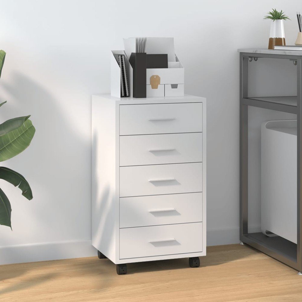 Drawer Cabinet with Castors Smoked Oak Engineered Wood