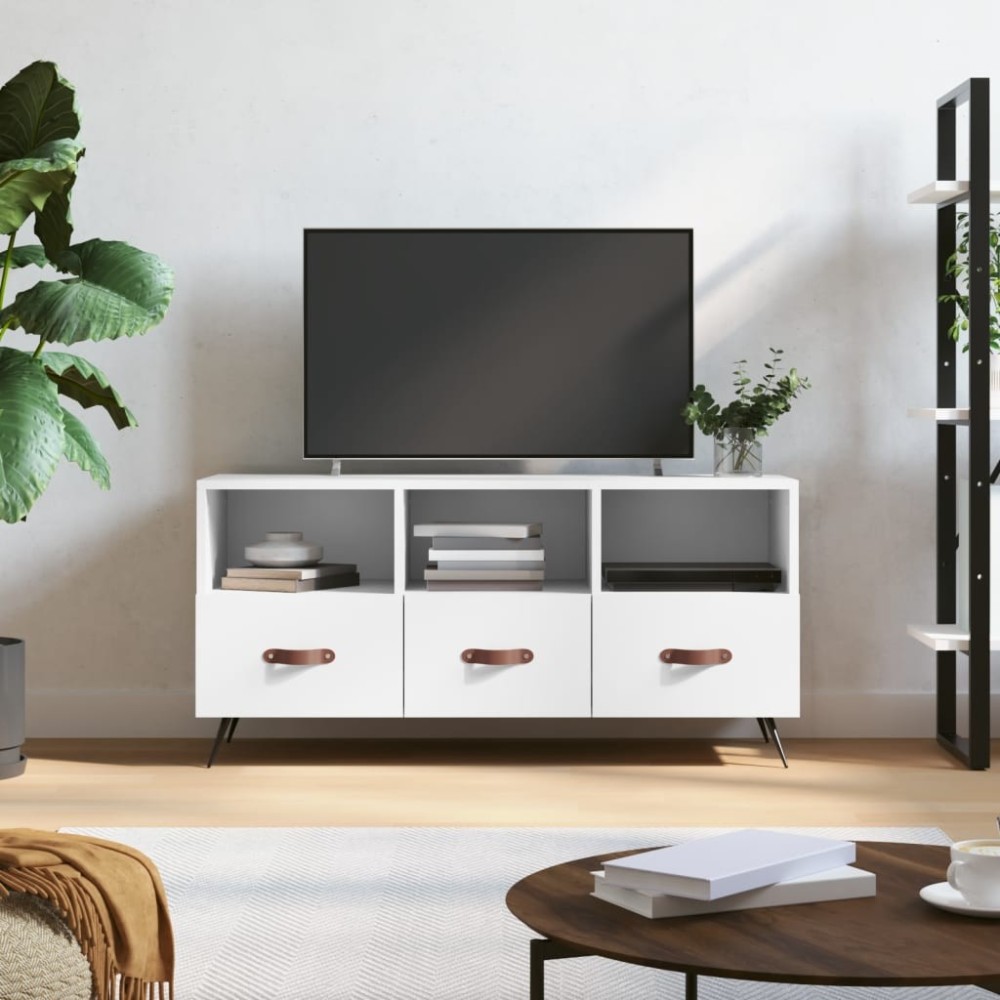 TV Cabinet White 102x36x50 cm Engineered Wood