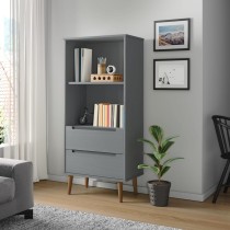 Bookcase MOLDE Grey 60x35x133,5 cm Solid Wood Pine