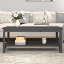 Coffee Table Grey 110x55x45 cm Solid Wood Pine