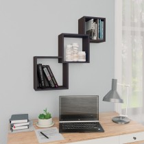 Cube Wall Shelf White and Sonoma Oak 68x15x68 cm Engineered Wood