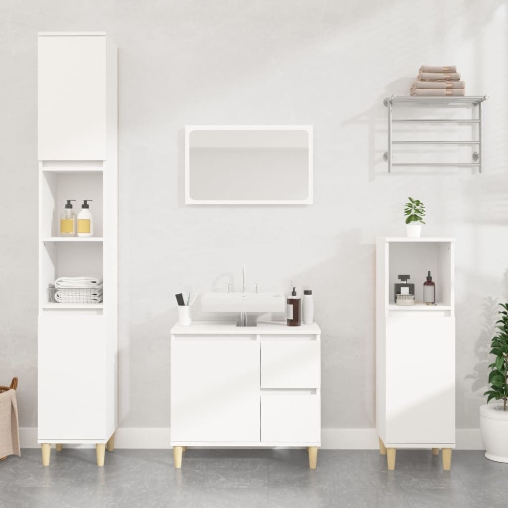 Bathroom Cabinet Brown Oak 30x30x100 cm Engineered Wood