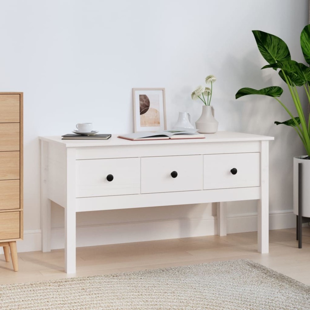 Coffee Table Black 102x49x55 cm Solid Wood Pine