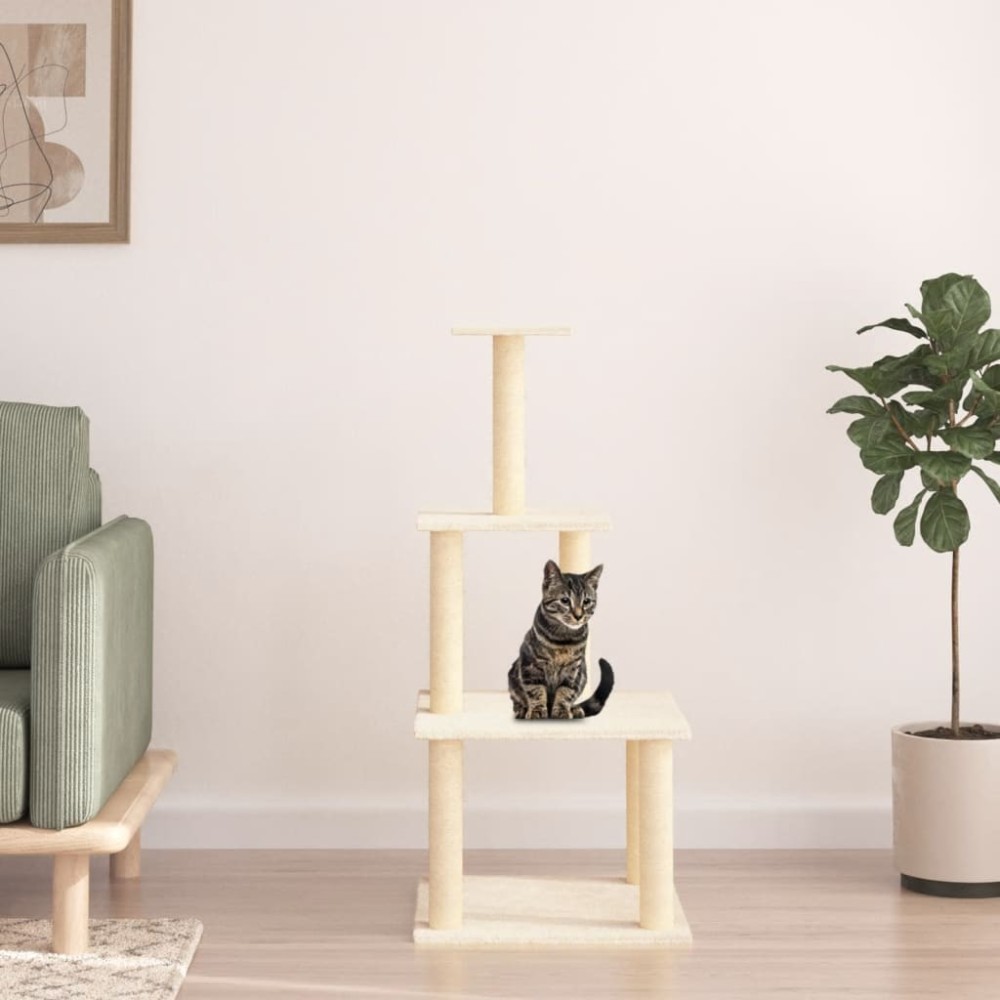 Cat Tree with Sisal Scratching Posts Dark Grey 111 cm