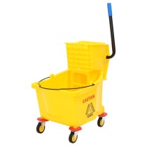 Mop Bucket with Wringer and Wheels Yellow 20 L Polypropylene