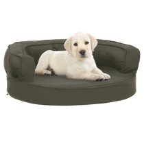 Hundematratze Ergonomisch 60x42 cm Leinenoptik Grau
