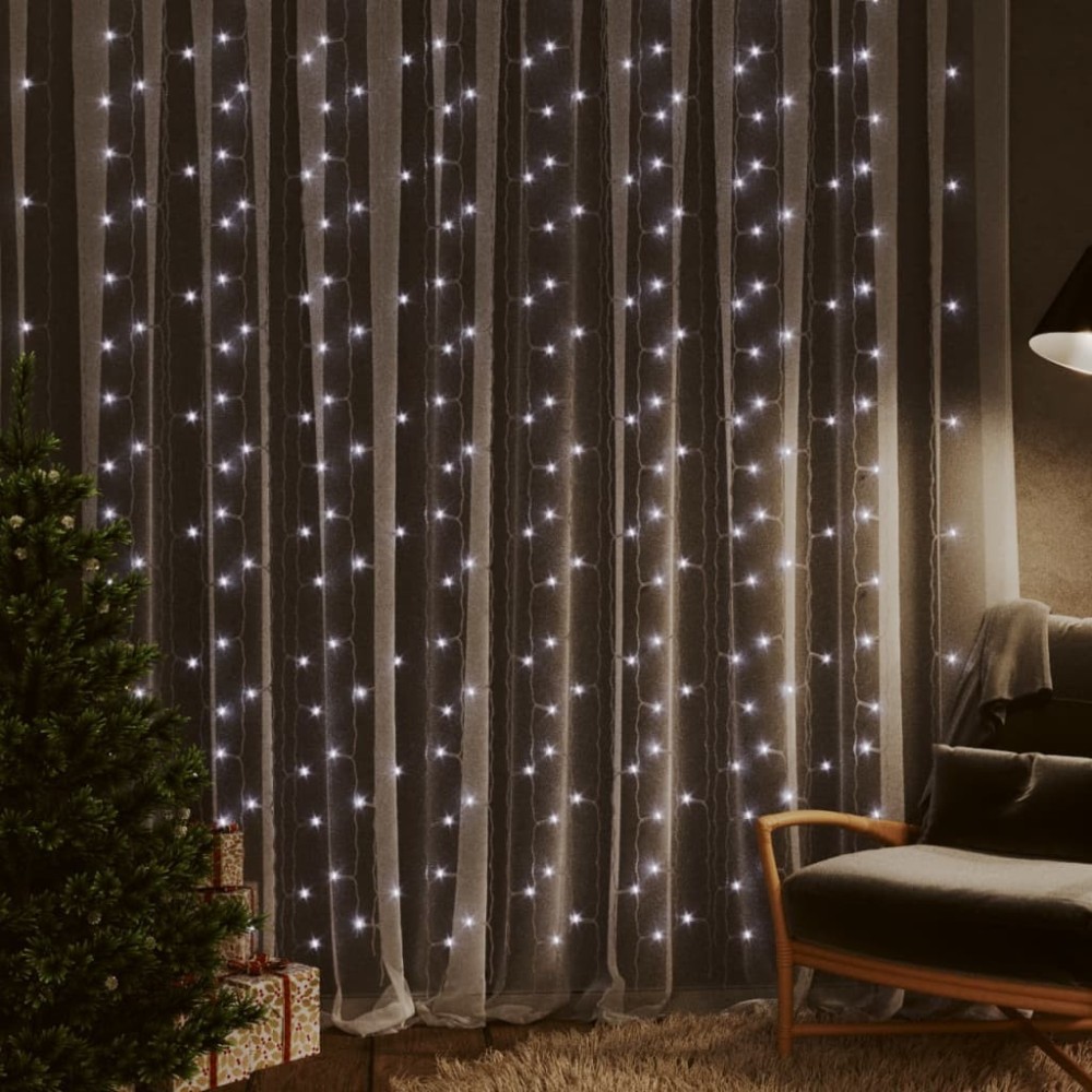 LED Curtain Fairy Lights 3x3m 300 LED Warm White 8 Function