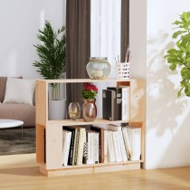 Book Cabinet/Room Divider Black 80x25x70 cm Solid Wood Pine