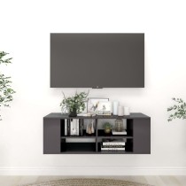 TV-Wandschrank Hochglanz-Schwarz 102x35x35 cm Holzwerkstoff