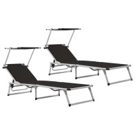Folding Sun Loungers with...