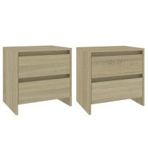 Bedside Cabinets 2 pcs Brown Oak 45x34.5x44.5 cm Engineered Wood