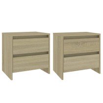 Bedside Cabinets 2 pcs Brown Oak 45x34.5x44.5 cm Engineered Wood