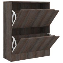 Shoe Cabinet with 2 Doors Smoked Oak 59x24x74 cm Engineered Wood