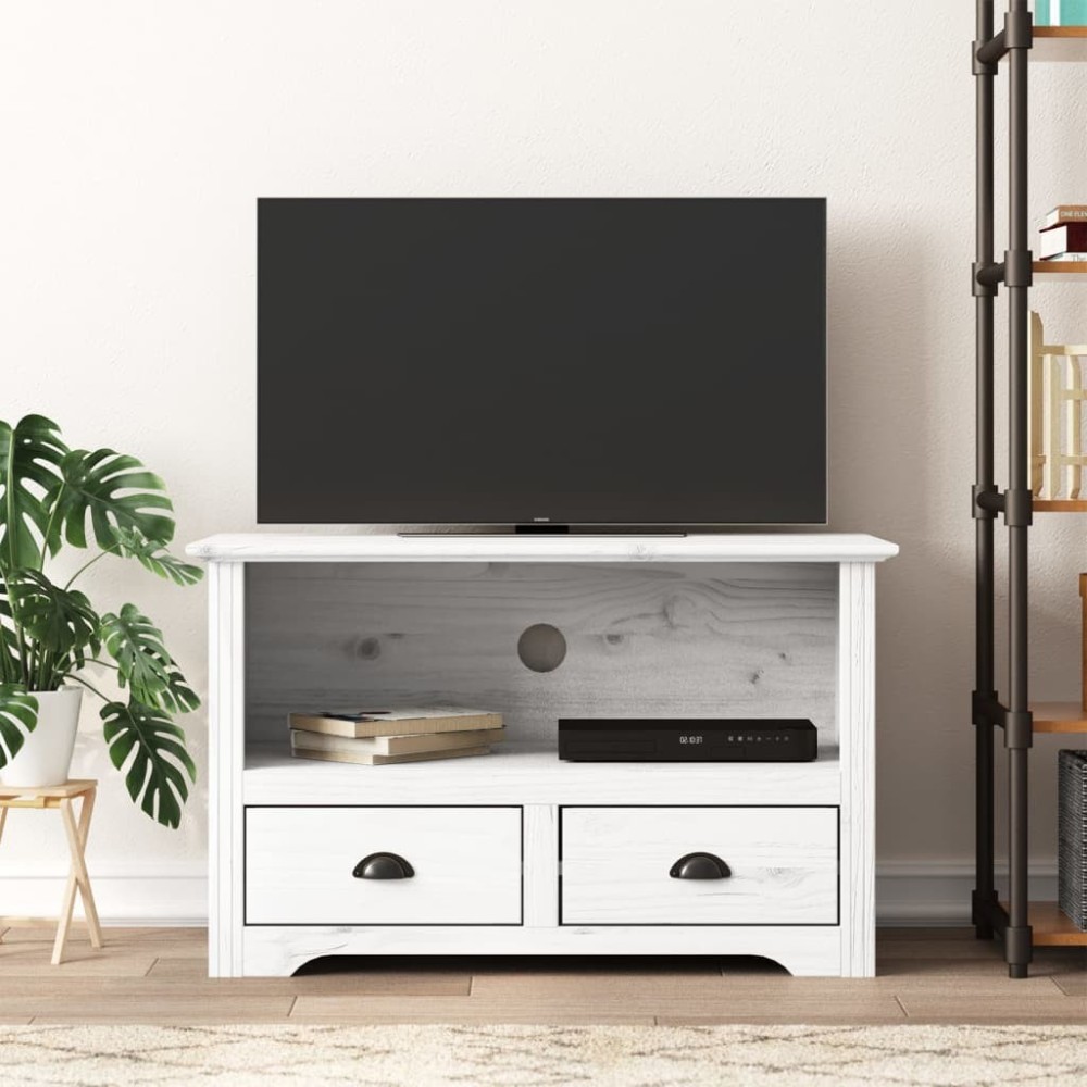TV-Schrank mit 2 Schubladen BODO Braun 91x43x56 cm Kiefernholz