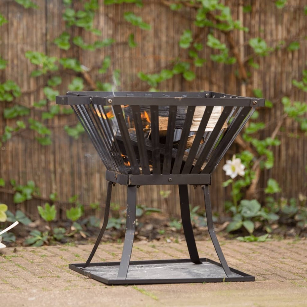 RedFire Fire Basket Denver Black Steel 39x39 cm 85015