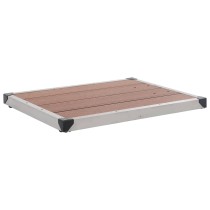 Outdoor Shower Tray WPC Stainless Steel 80x62 cm Grey