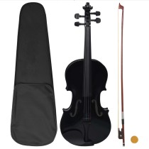 Violine Komplettset mit Bogen und Kinnhalter Dunkles Holz 4/4