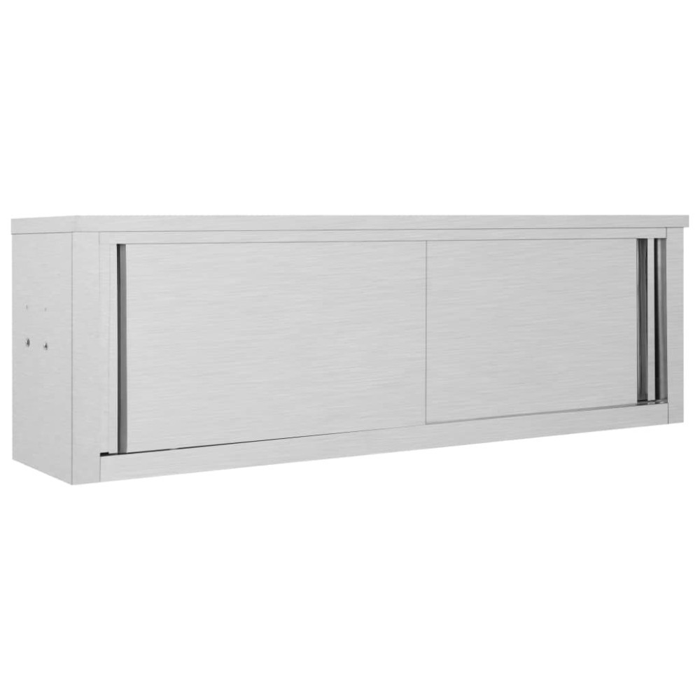 Kitchen Wall Cabinet with Sliding Doors 120x40x50 cm Stainless Steel