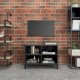 TV Cabinet with Metal Legs High Gloss Black 103.5x30x50 cm