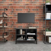 TV Cabinet with Metal Legs High Gloss Black 103.5x30x50 cm