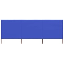 5-panel Wind Screen Fabric 600x160 cm Azure Blue
