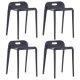 Stackable Stools 4 pcs White Plastic