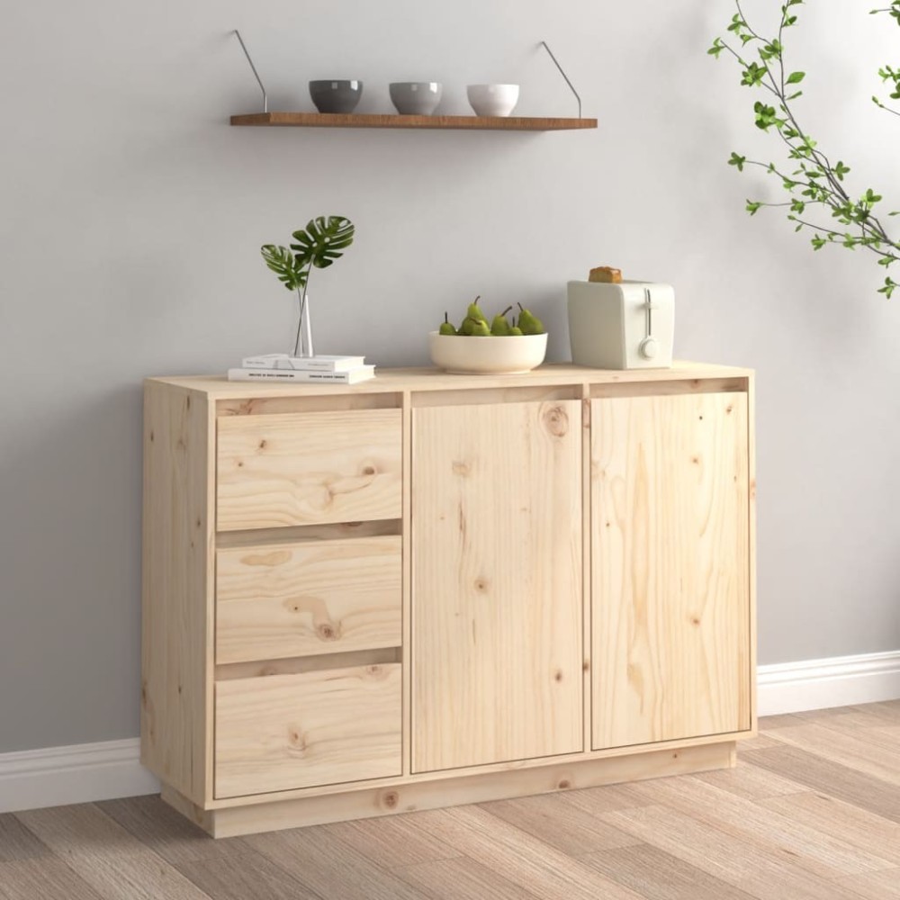 Sideboard Honey Brown 111x34x75 cm Solid Wood Pine