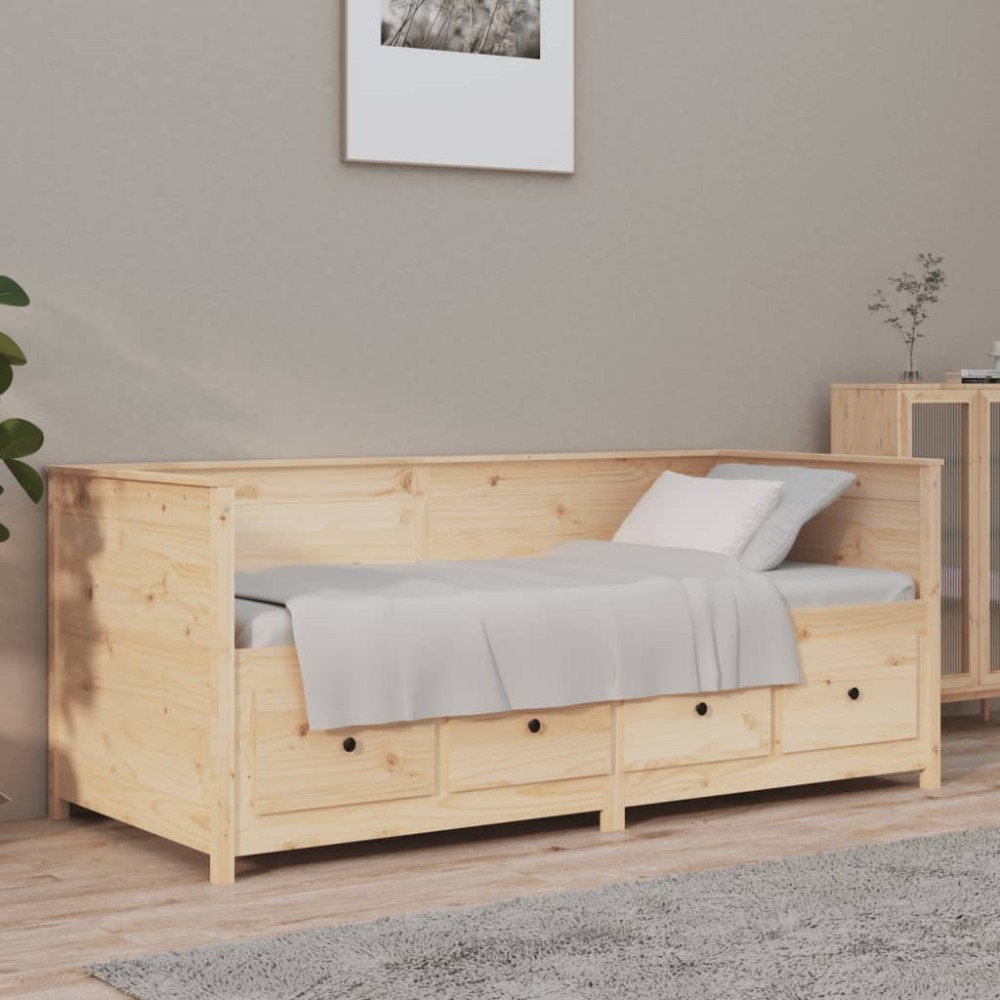 Day Bed White 75x190 cm Solid Wood Pine