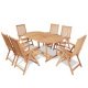 9 Piece Garden Dining Set Solid Teak Wood
