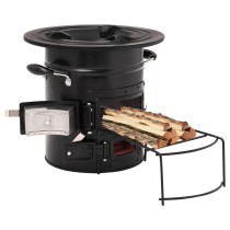 Camping Wood Stove Black 50x33.5x30.5 cm Steel