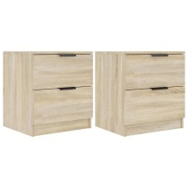 Bedside Cabinets 2 pcs Smoked Oak Engineered Wood