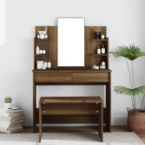 Dressing Table with Mirror Smoked Oak 96x40x142 cm