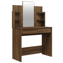 Dressing Table with Mirror Smoked Oak 96x40x142 cm