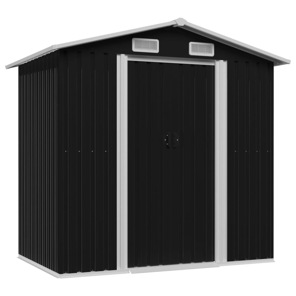 Garden Storage Shed Brown 204x132x186 cm Steel