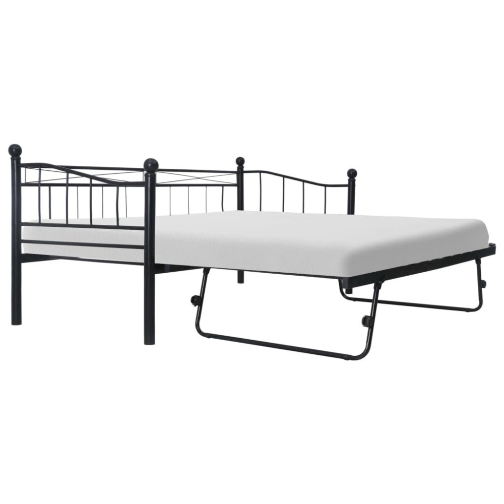 Bed Frame White Steel 180x200/90x200 cm 6FT Super King